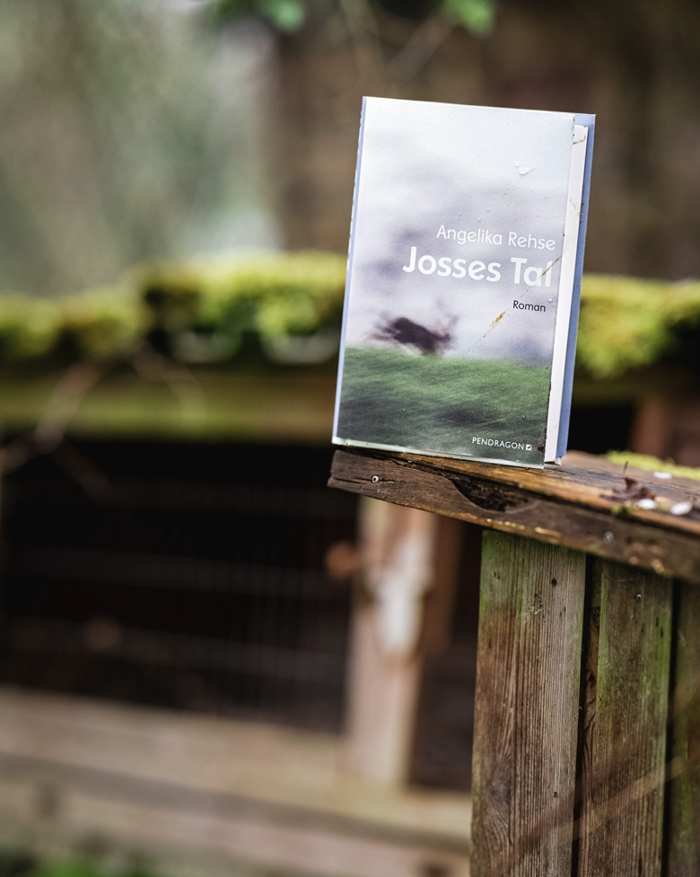 Angelika Rehse | Josses Tal Das Buch steht vor einem alten Kaninchenstall